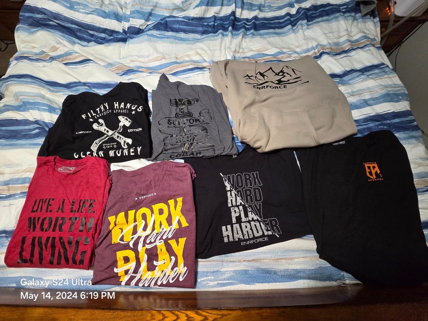 Customer photo review of Work Hard Play Harder Tee