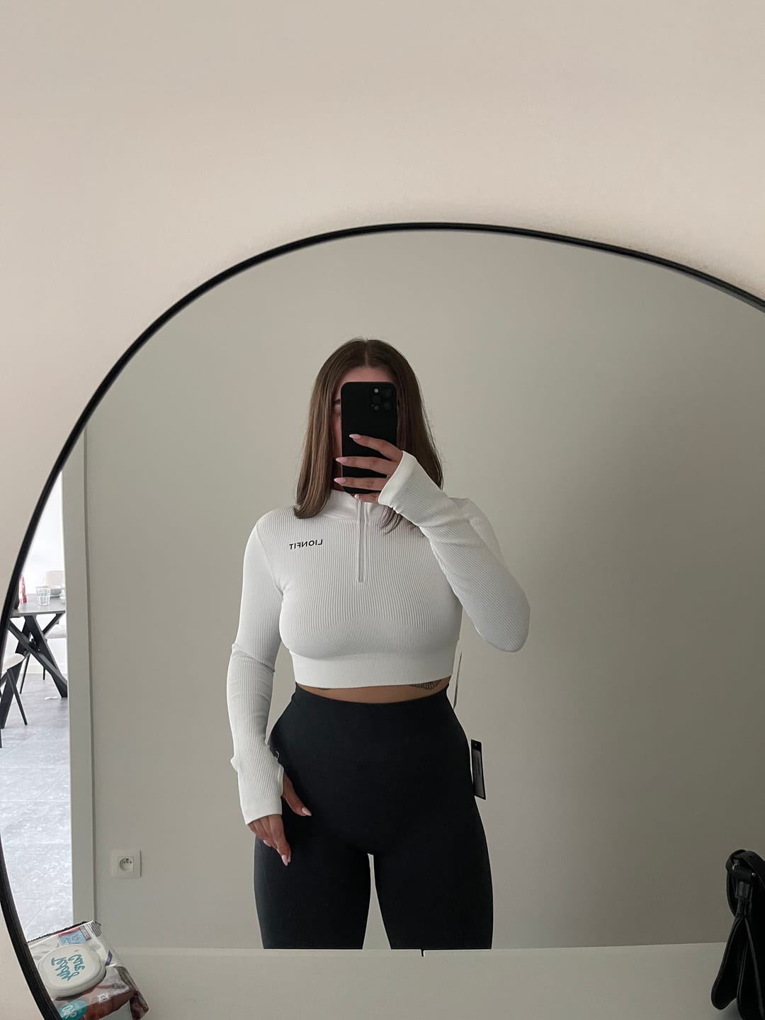 Customer photo review of Nala Halfzip Top White