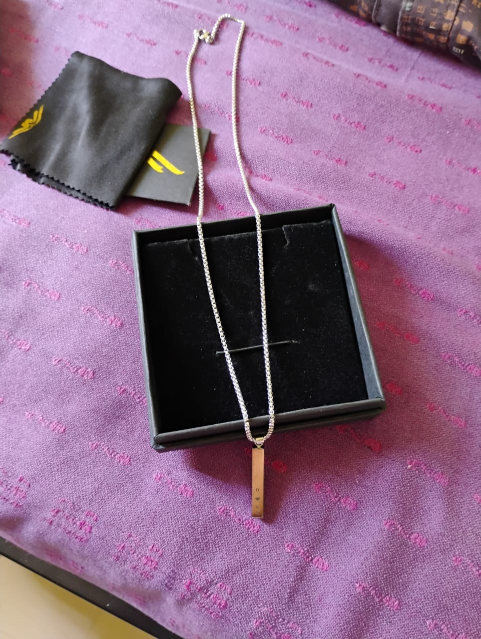 Customer photo review of Personalised Cuboid Locket for Men