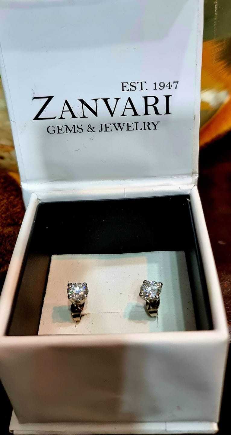 Customer photo review of THE SPARKLE OF MOISSANITE STUDS
