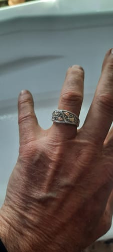 Customer photo review of Grapevine - Sterling Silver Black Hills Gold Mens Ring