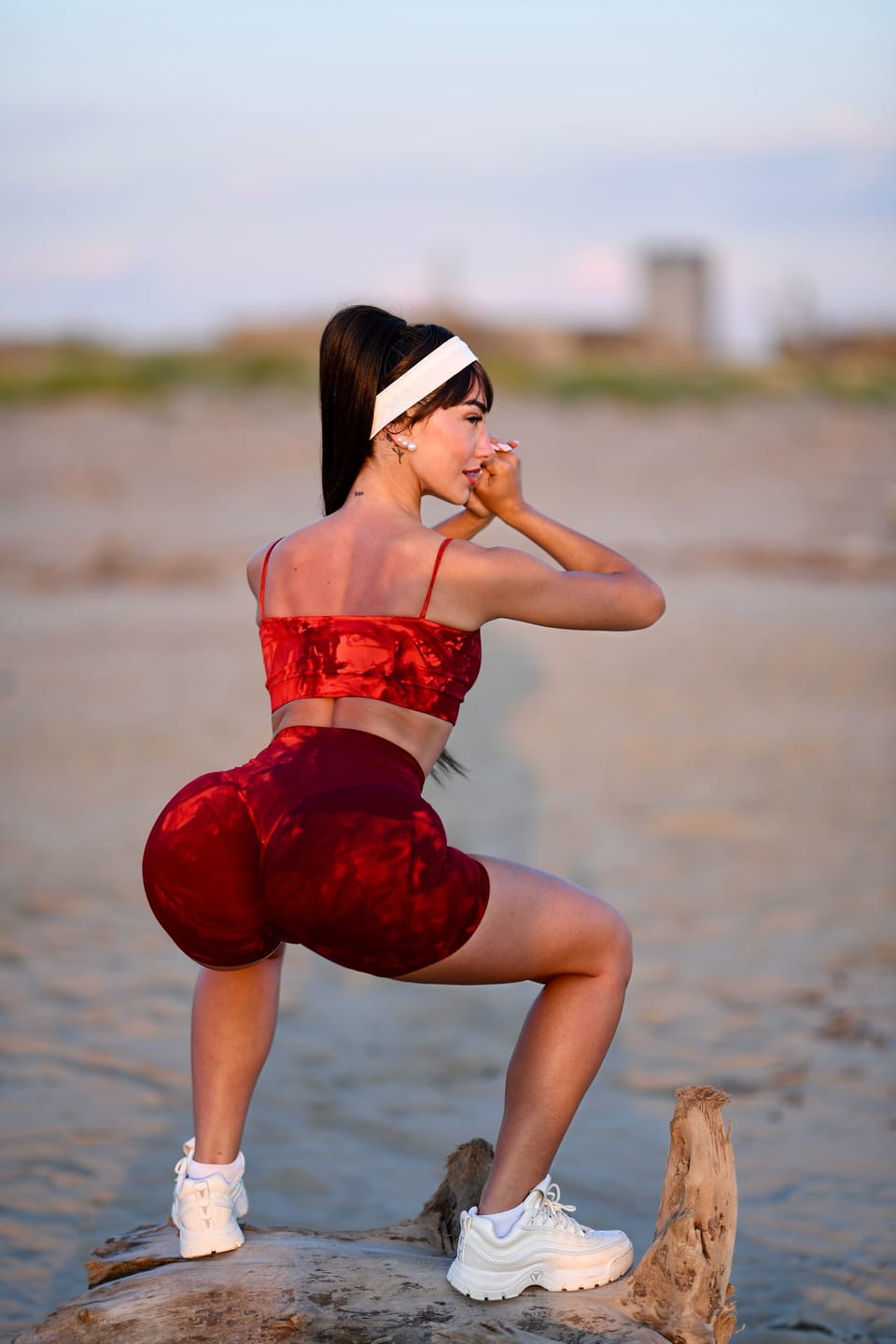 Customer photo review of Shorts Maltinto Rosso Inferno