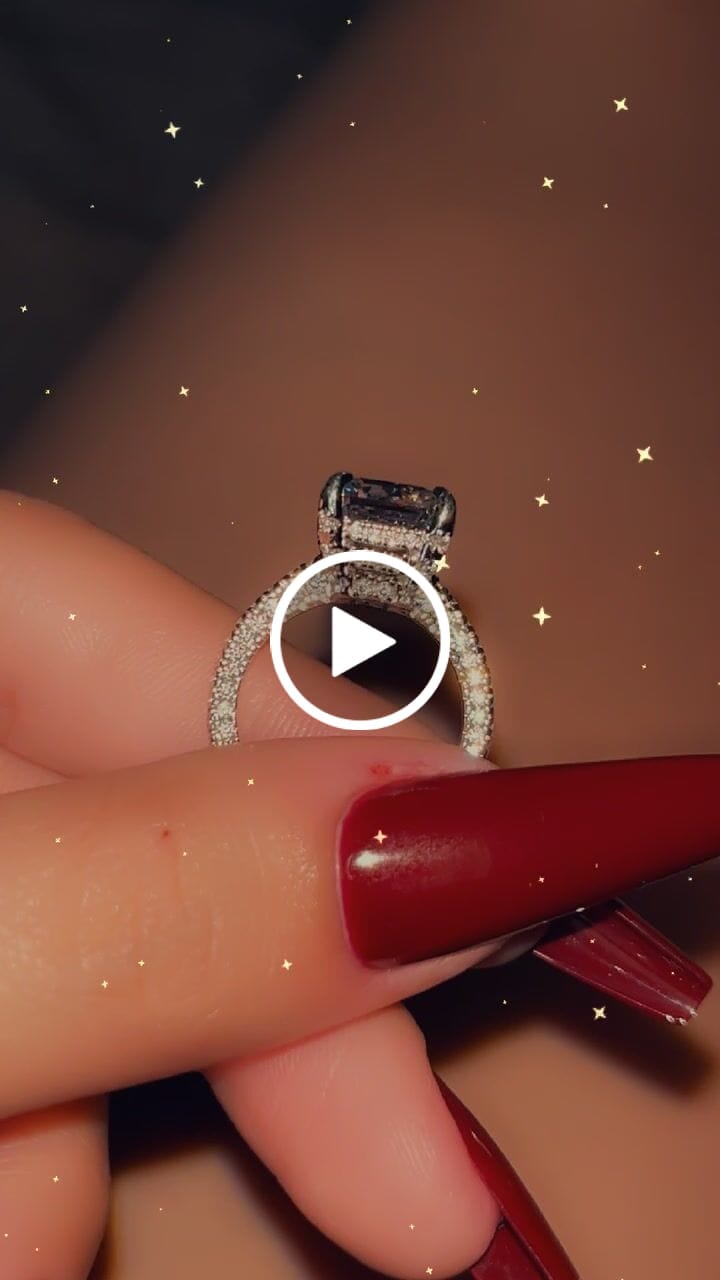 Customer video review of 7.0Ct Elongated Radiant Cut Engagement Ring For Women In Sterling Silver