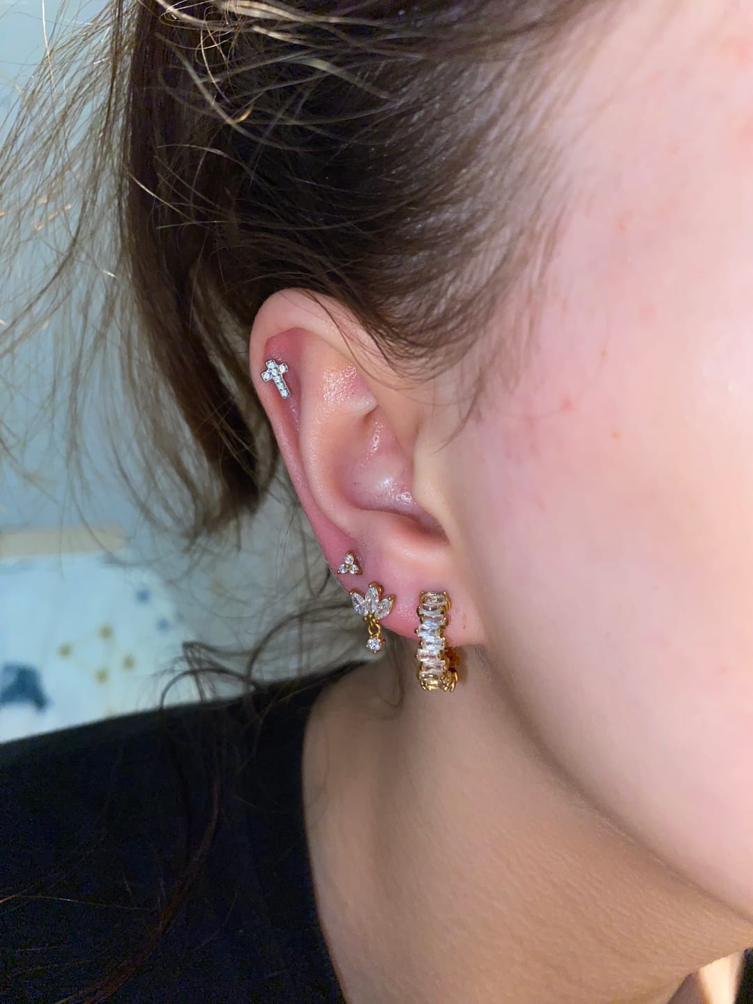 Customer photo review of Cataleya 2 Piercing | 18K vergoldet