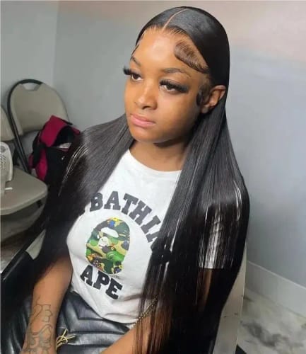 Customer photo review of Parting Max 9×6 Glueless Wear Go Straight Wigs Ready To Wear 180% Density