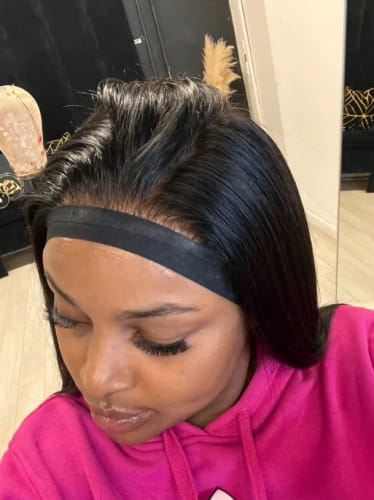 Customer photo review of Parting Max 9×6 Glueless Wear Go Straight Wigs Ready To Wear 180% Density