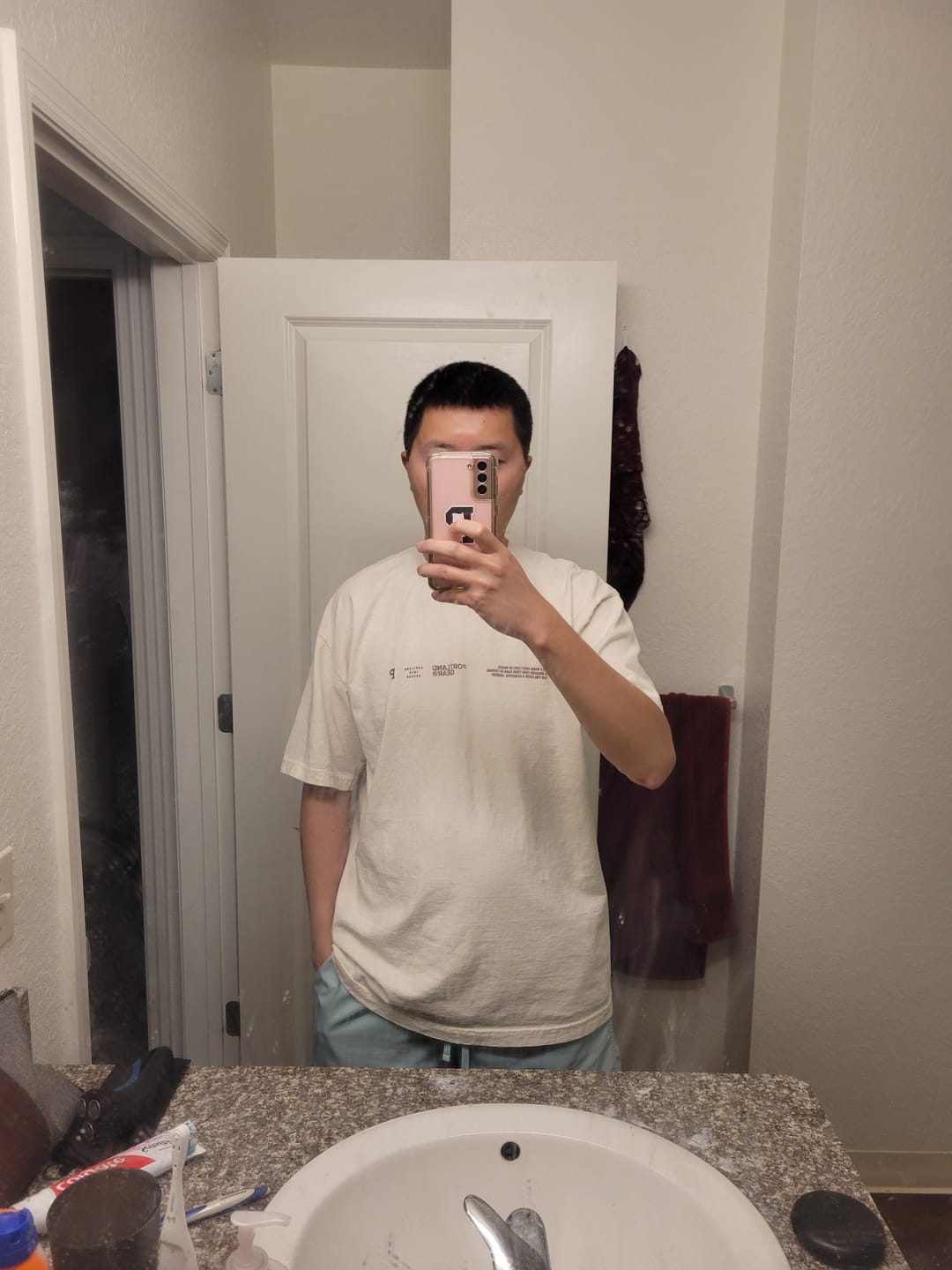 Customer photo review of All-American Slogan Tee - Cream