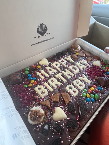 Customer photo review of Mega custom message loaded brownie