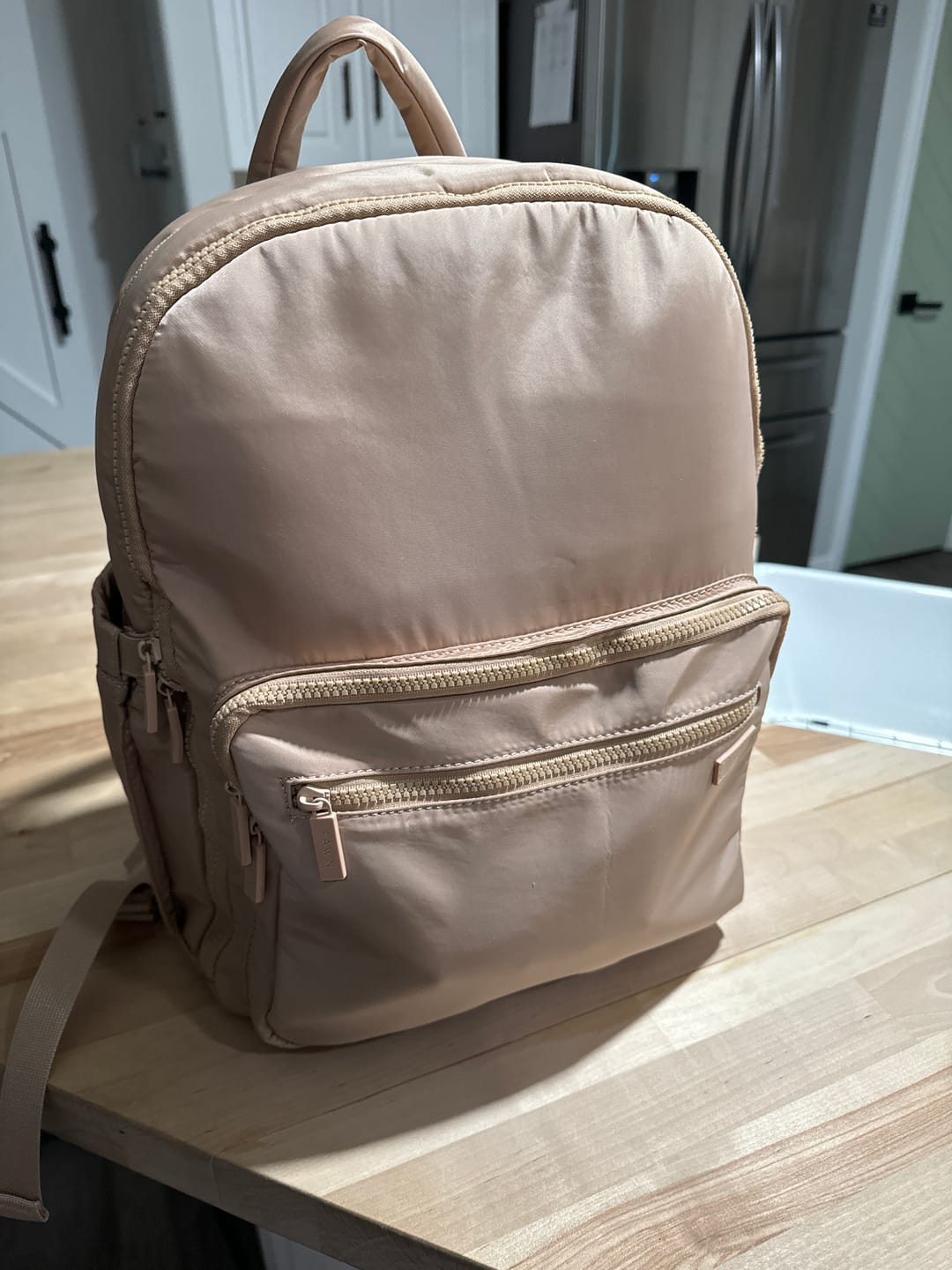 Customer photo review of The Nylon Diaper Pack - Beige