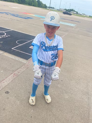 Customer photo review of Jax Model One Batting Gloves | Platinum White | Strap Cuff