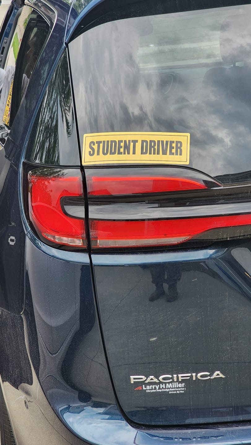 Customer photo review of Student Driver Sticker