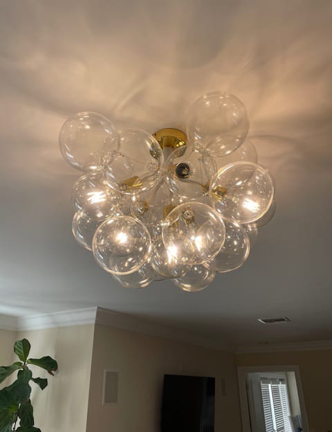 Customer photo review of Modern Cluster Glass Bubble Chandelier / Semi Flush