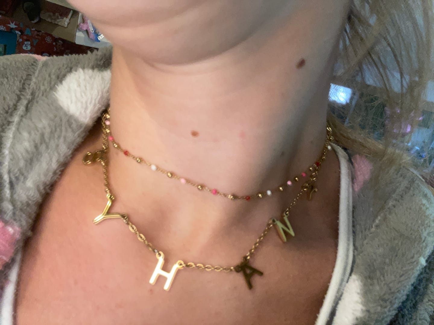 Customer photo review of Collier Choker Initiales