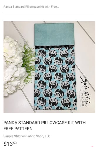 Customer photo review of Panda Standard Pillowcase Kit with Free Pattern