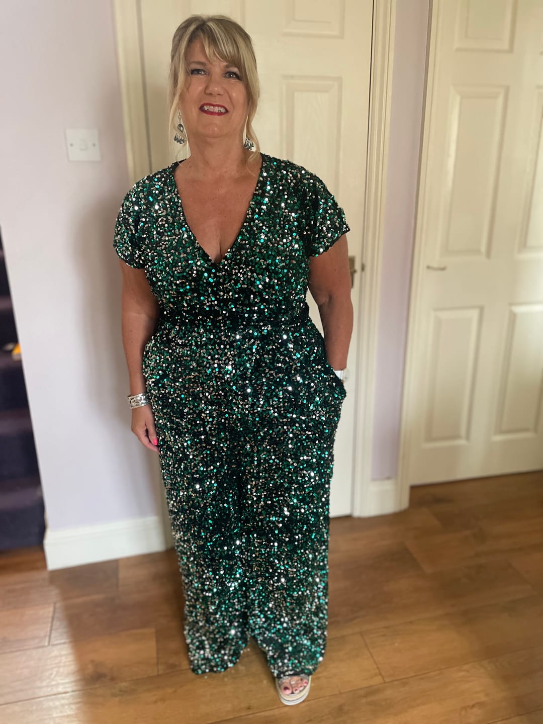 Customer photo review of Heavy Sequin Velvet Fabric