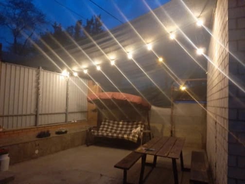 Customer photo review of Catena Luminosa 10 Lampadine con Pannello Solare - 4 Metri