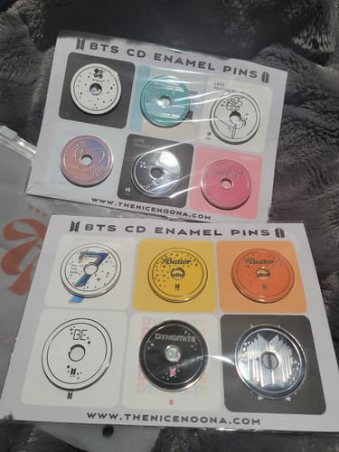 Customer photo review of BTS Anthology CD Enamel Pins Collection Part II