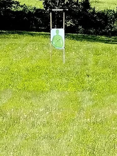Customer photo review of Adjustable Paper Target Stand Base - 6 PACK