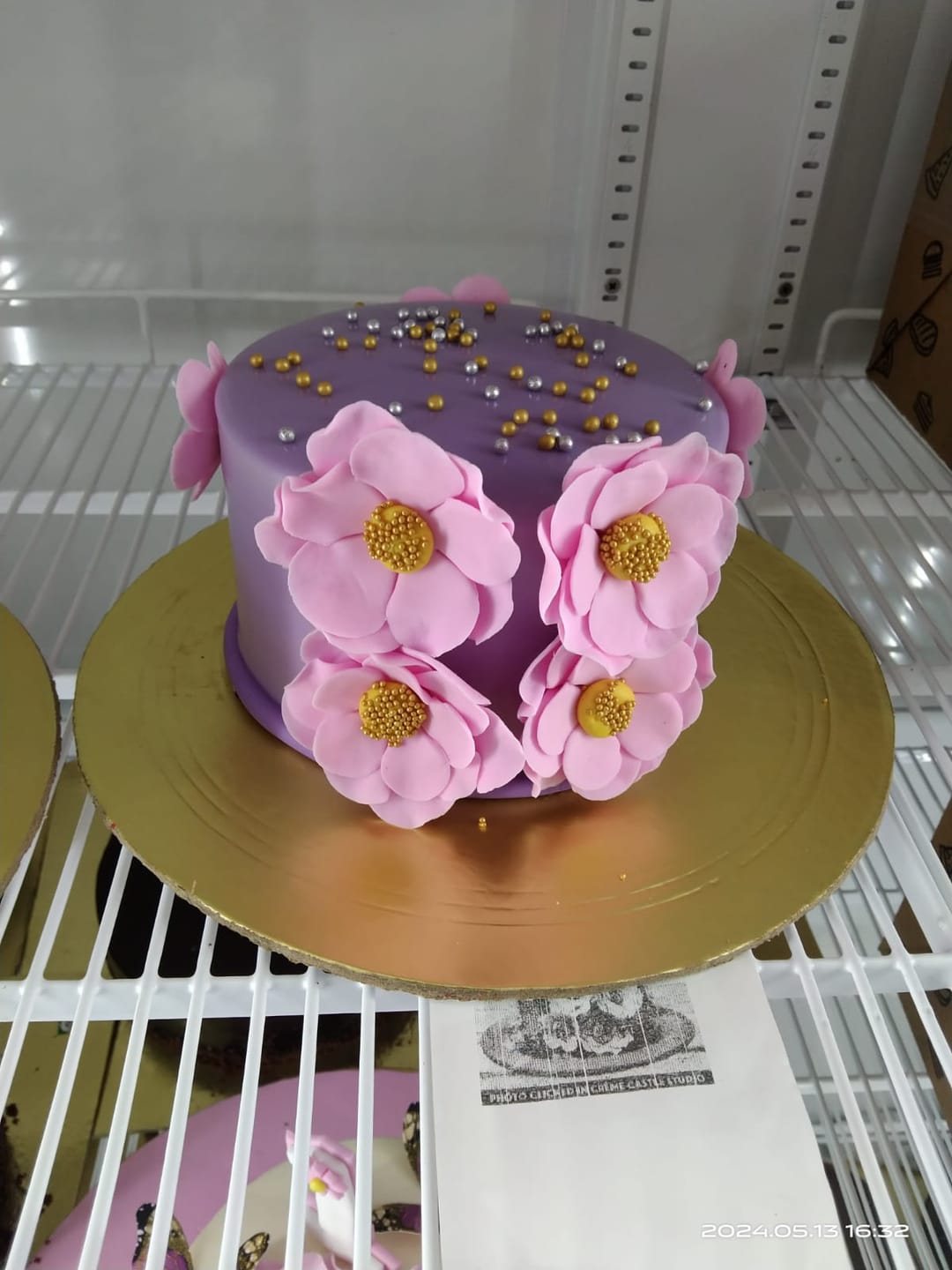 Customer photo review of Floral Purple Cake