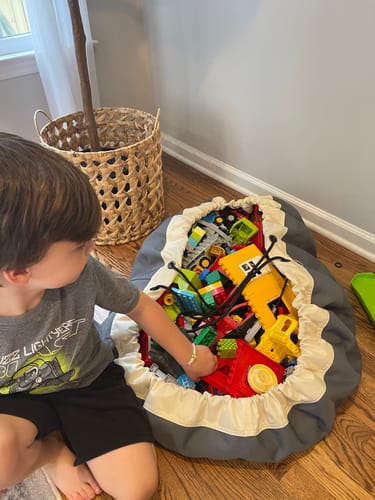 Customer photo review of Large Toy Storage Bag - Seattle Gray