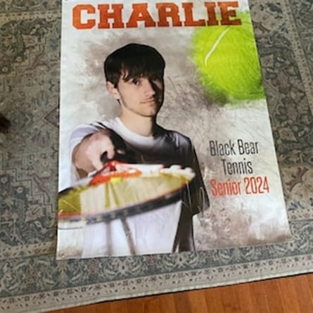 Customer photo review of Custom Sports Banner - In The Zone Tennis