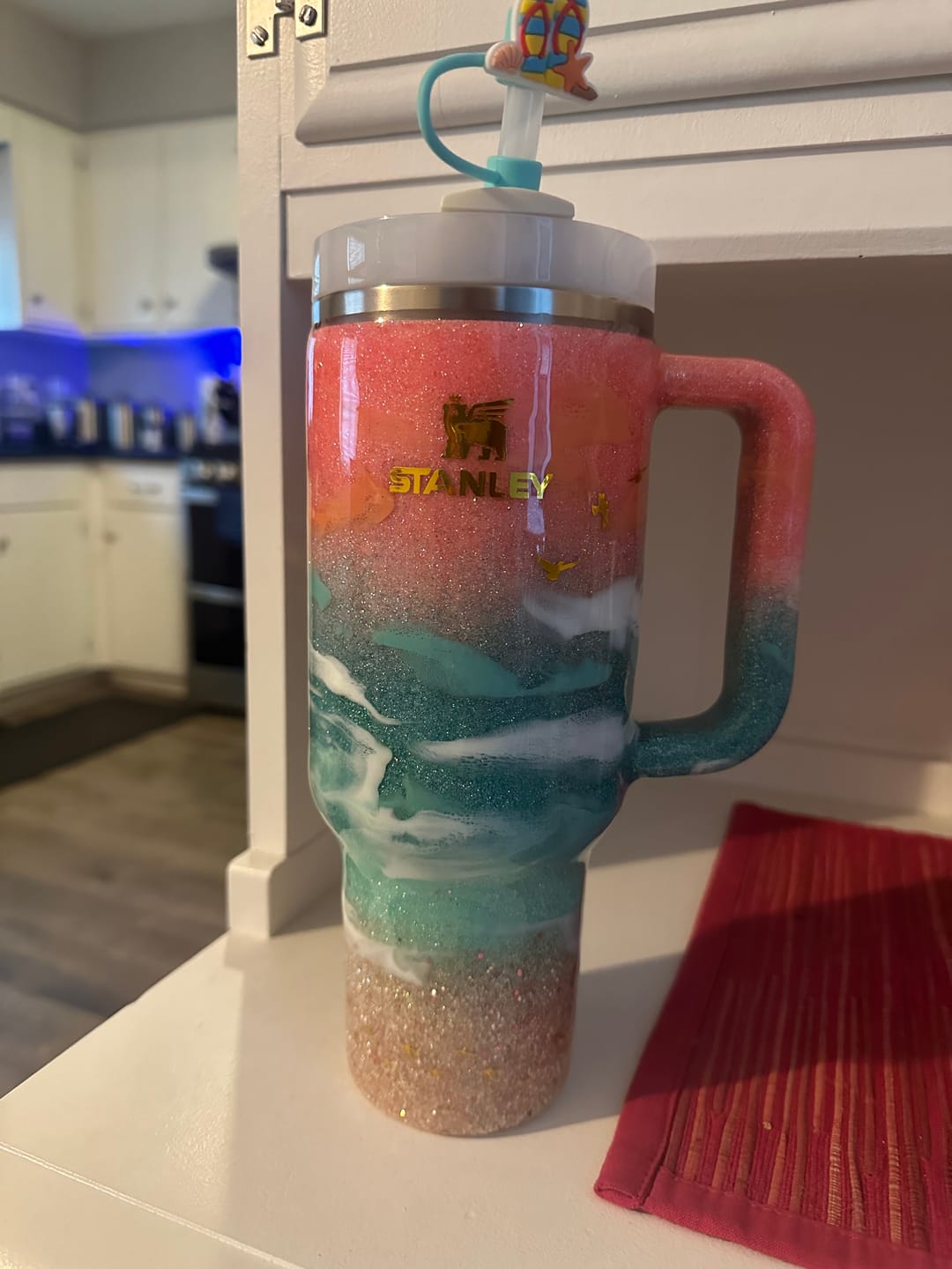 Customer photo review of PRESALE Glitter Beach Stanley 40oz