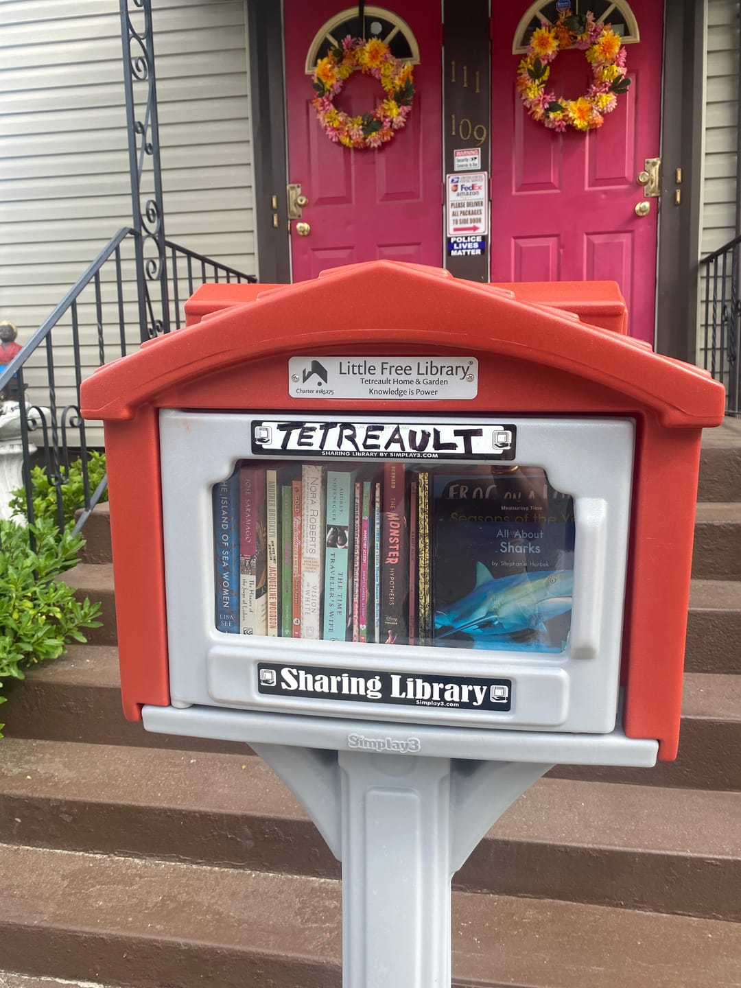 Customer photo review of Little Free Library Custom Charter Sign
