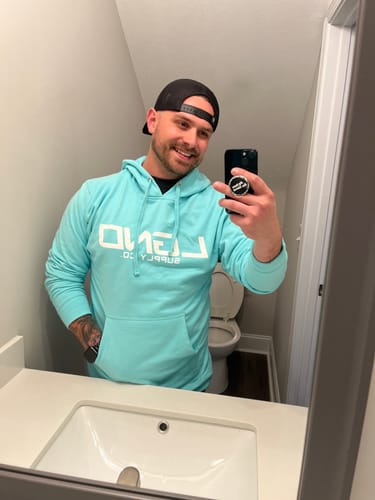 Customer photo review of Mint Distressed Hoodie