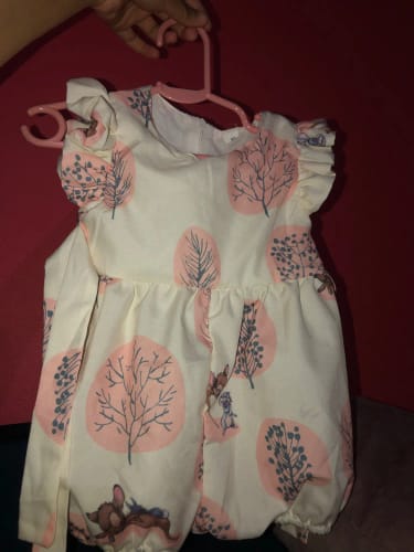 Customer photo review of Floral Ruffle Ribbon Romper