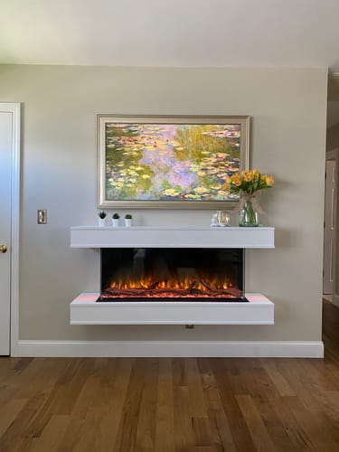 Customer photo review of Modern Flames Landscape Pro 58'' Electric Fireplace Wall Mount Studio Suite | White Ready to Paint