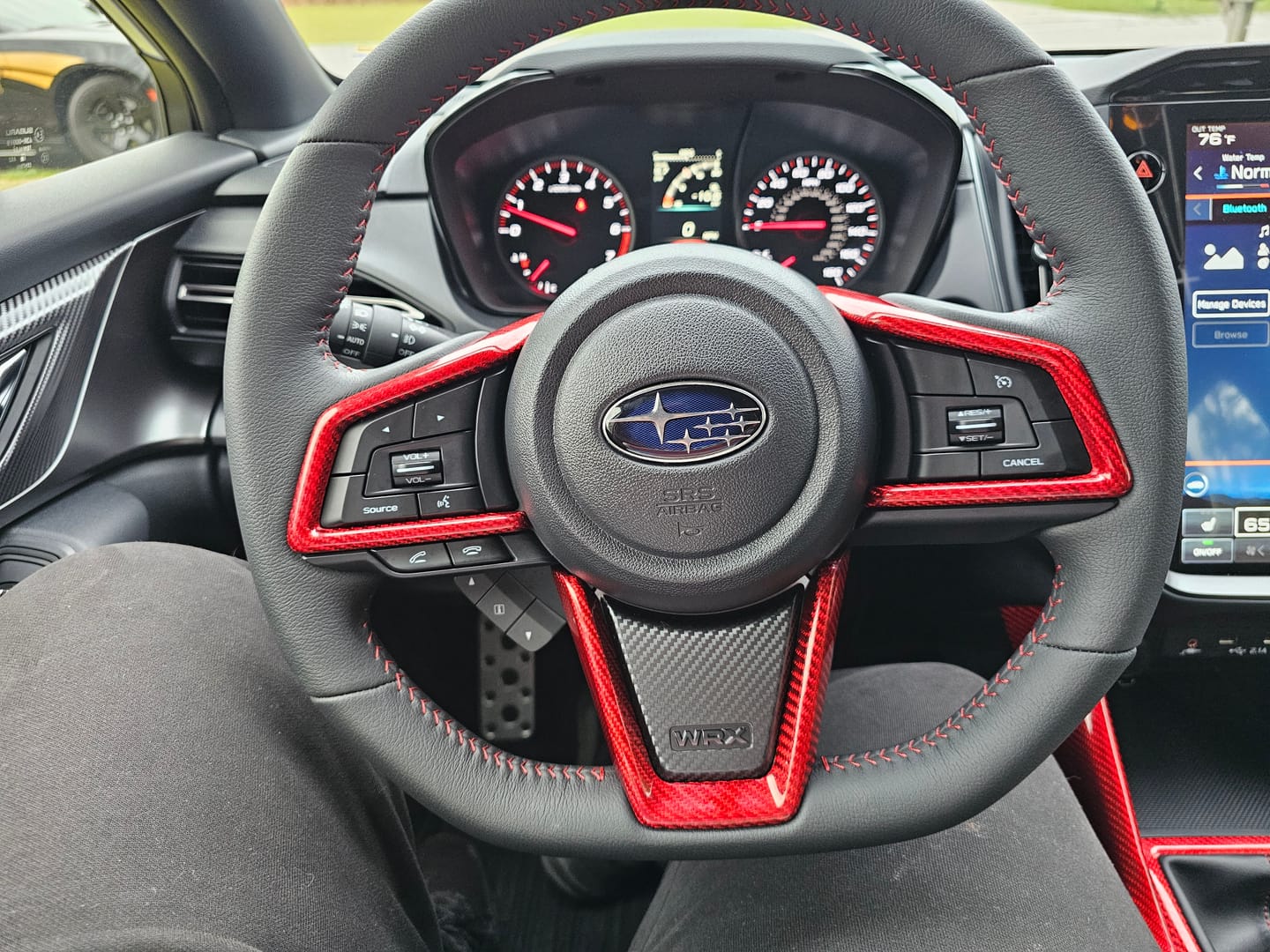 Customer photo review of 2022-25 Subaru WRX VB Carbon Fiber Steering Wheel Trims