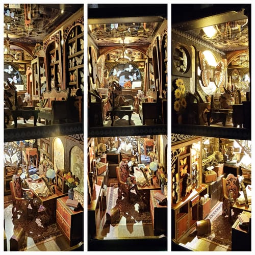 Customer photo review of Butterfly Collection Room DIY Wooden Book Nook Shelf Insert