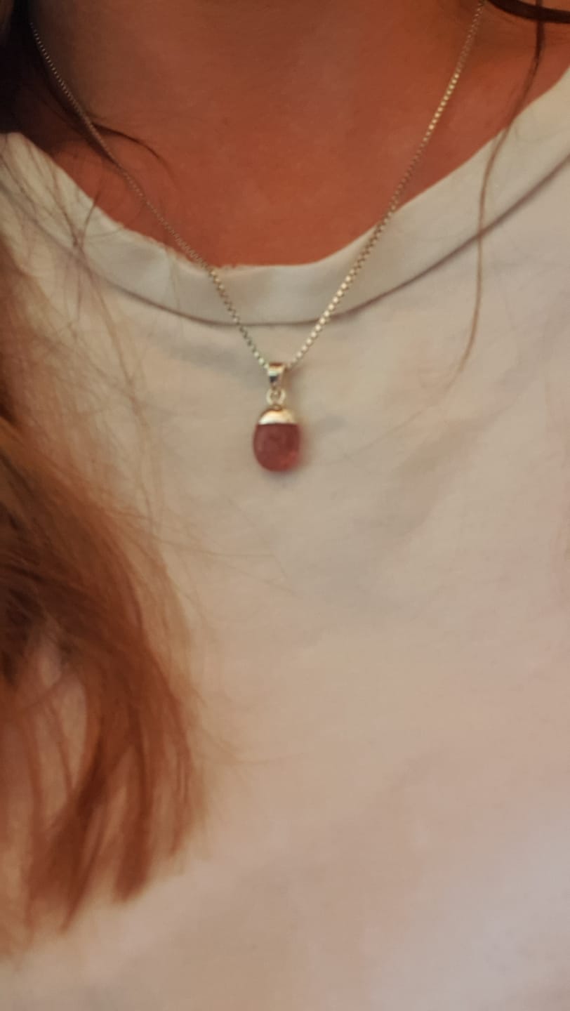 Customer photo review of Berlock Trumlad Jordgubbskvarts Silver