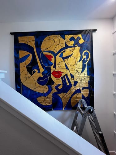 Customer photo review of Sapphire Intrigue - XXL Hanging Modern Art