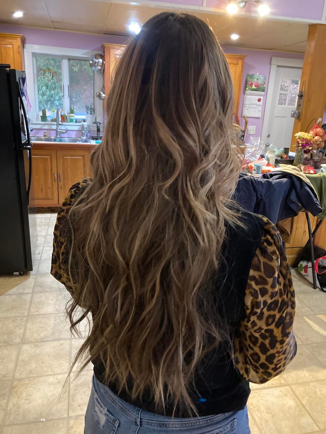 Customer photo review of Human Hair Topper for Women Brown to Blonde Balayage Natural Look #3/8/22