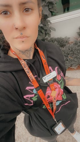 Customer photo review of Land Back Rose Hoodie