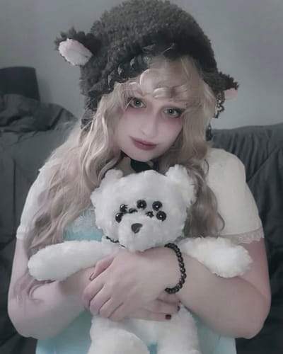 Customer photo review of Cute Furry Lamb Lolita Hat