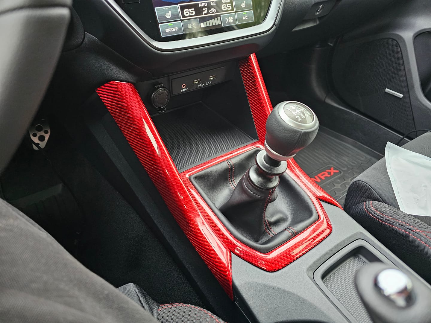 Customer photo review of 2022-25 Subaru WRX VB Carbon Fiber Center Console Side Trim Covers