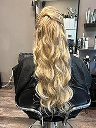 Customer photo review of Moresoo Highlight Blonde Virgin Bundles Genius Weft Brazilian Human Hair (#18P613)