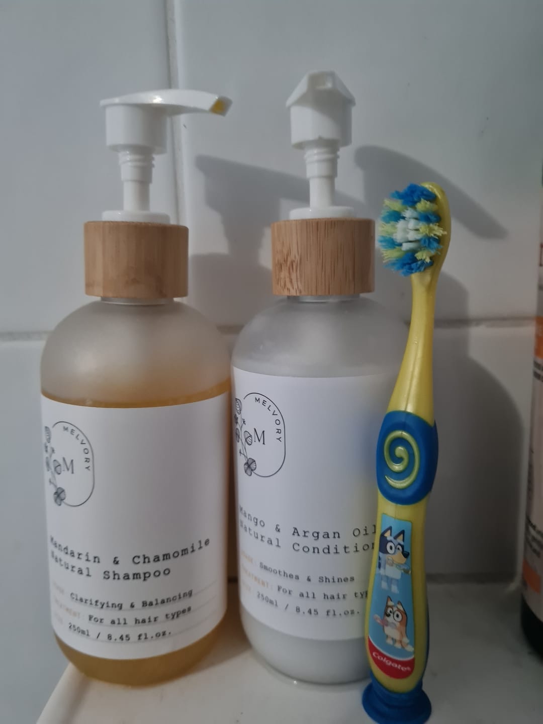 Customer photo review of Mandarin & Chamomile Natural Shampoo