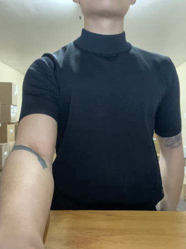 Customer photo review of RT No. 9173 KNIT MOCK NECK SHORT SLEEVE