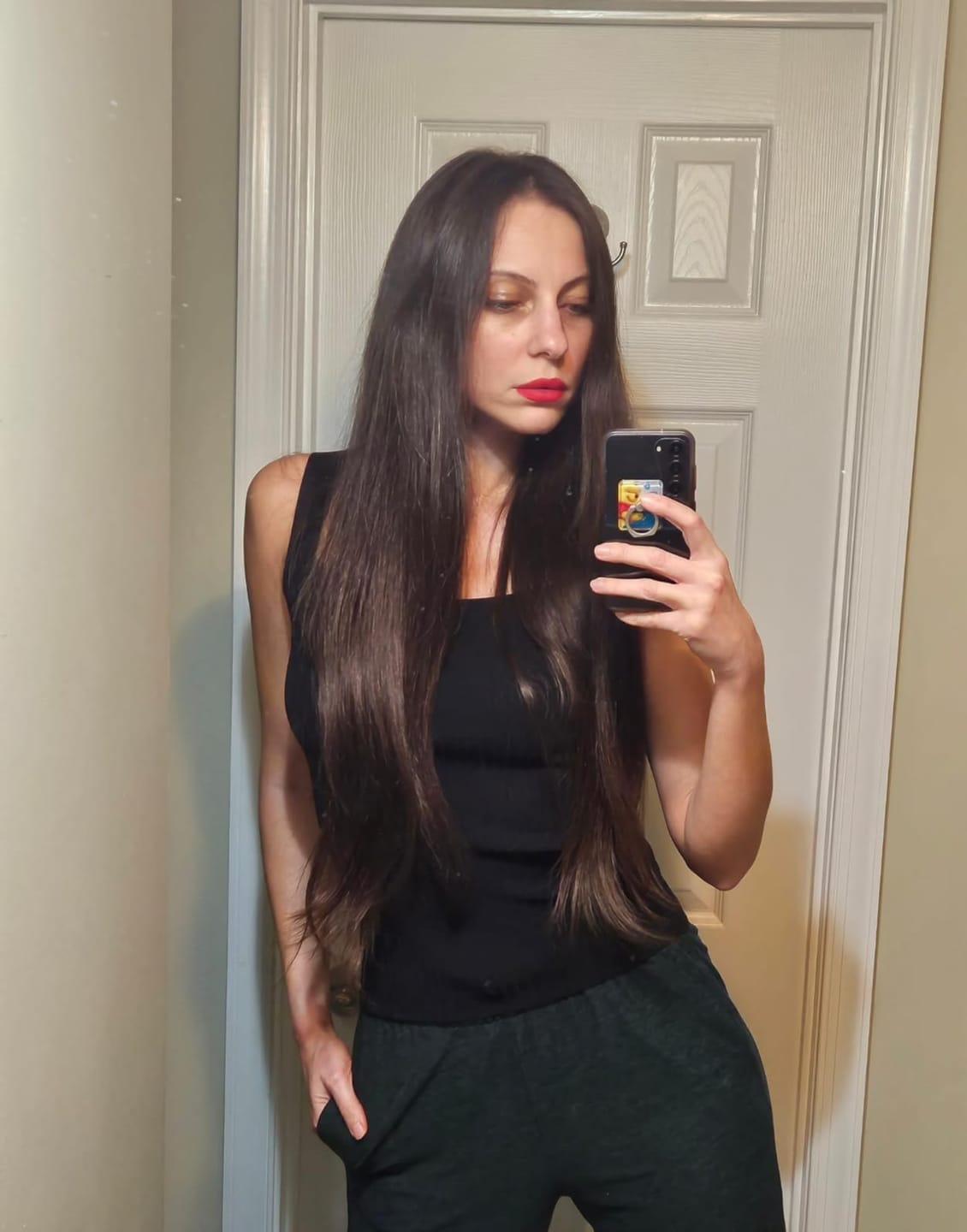 Customer photo review of Full Coverage Dark Brown Human Hair Topper for Women Fine Hair #2