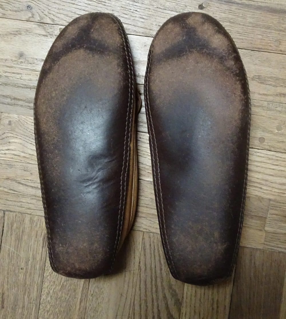 Customer photo review of Men's Earthing Moccasins Moose Hide with Heavy Oil Tan Soles