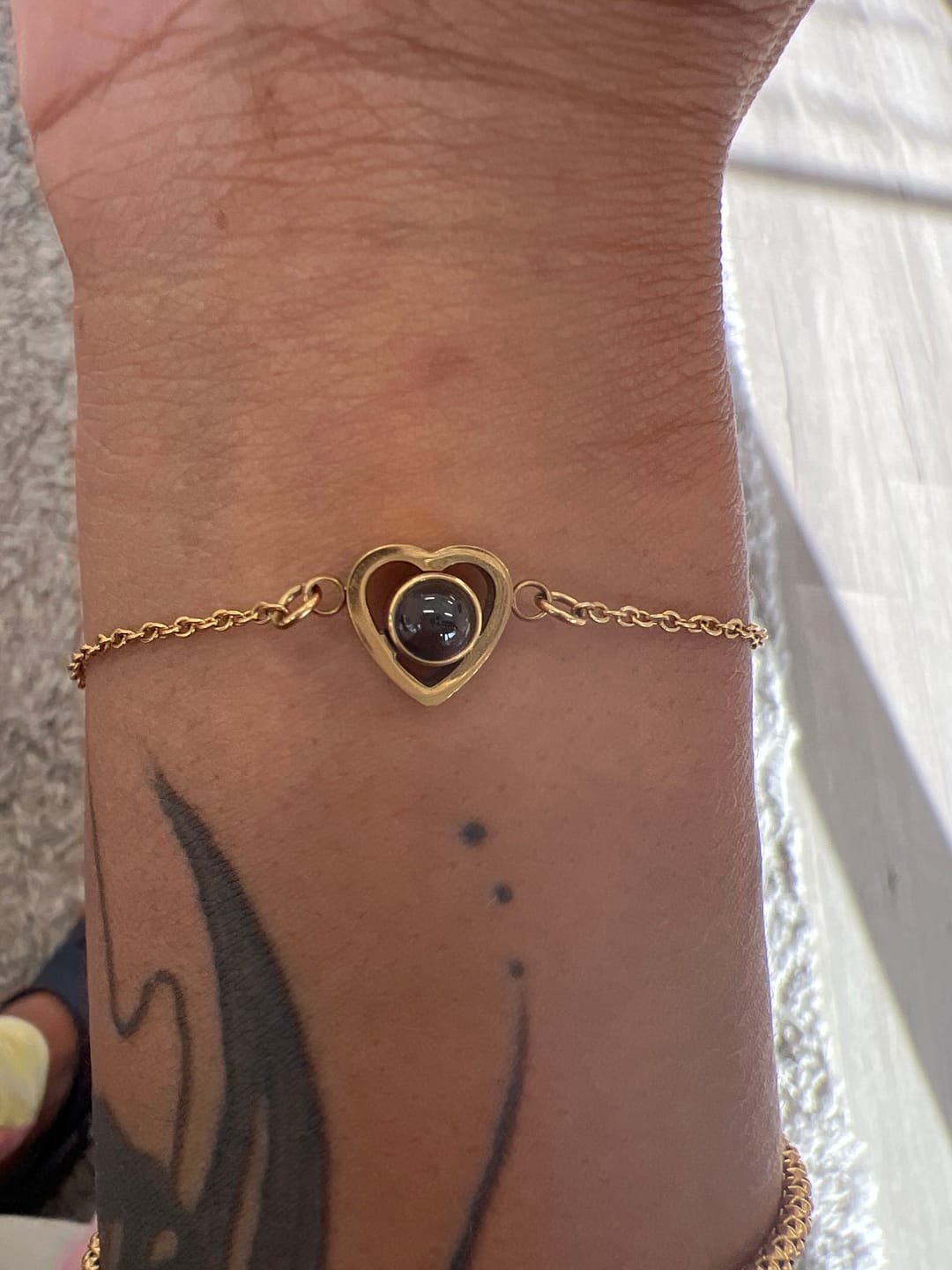 Customer photo review of Personalized Heart Photo Bracelet
