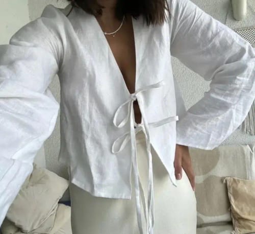 Customer photo review of Amara | Bow Shirt