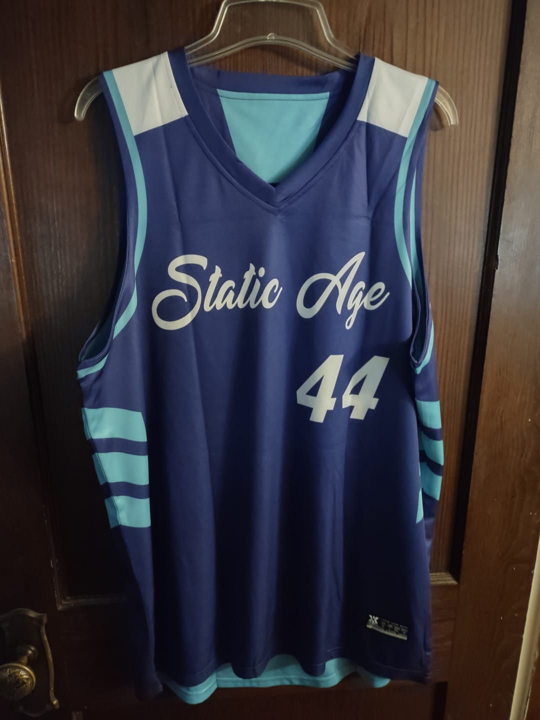 Customer photo review of Custom Royal Aqua Reversible Double Side Tops Basketball Jersey