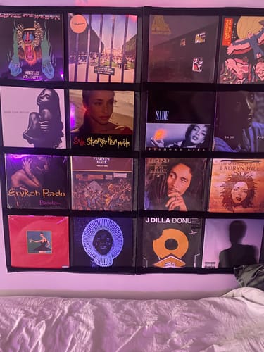 Customer photo review of 12" Vinyl Record Display Frame - LP Wall Storage