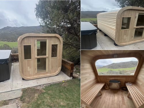 Customer photo review of Smartmak® Wood Outdoor Square Sauna Room Outdoor Steam Sauna - Square 1