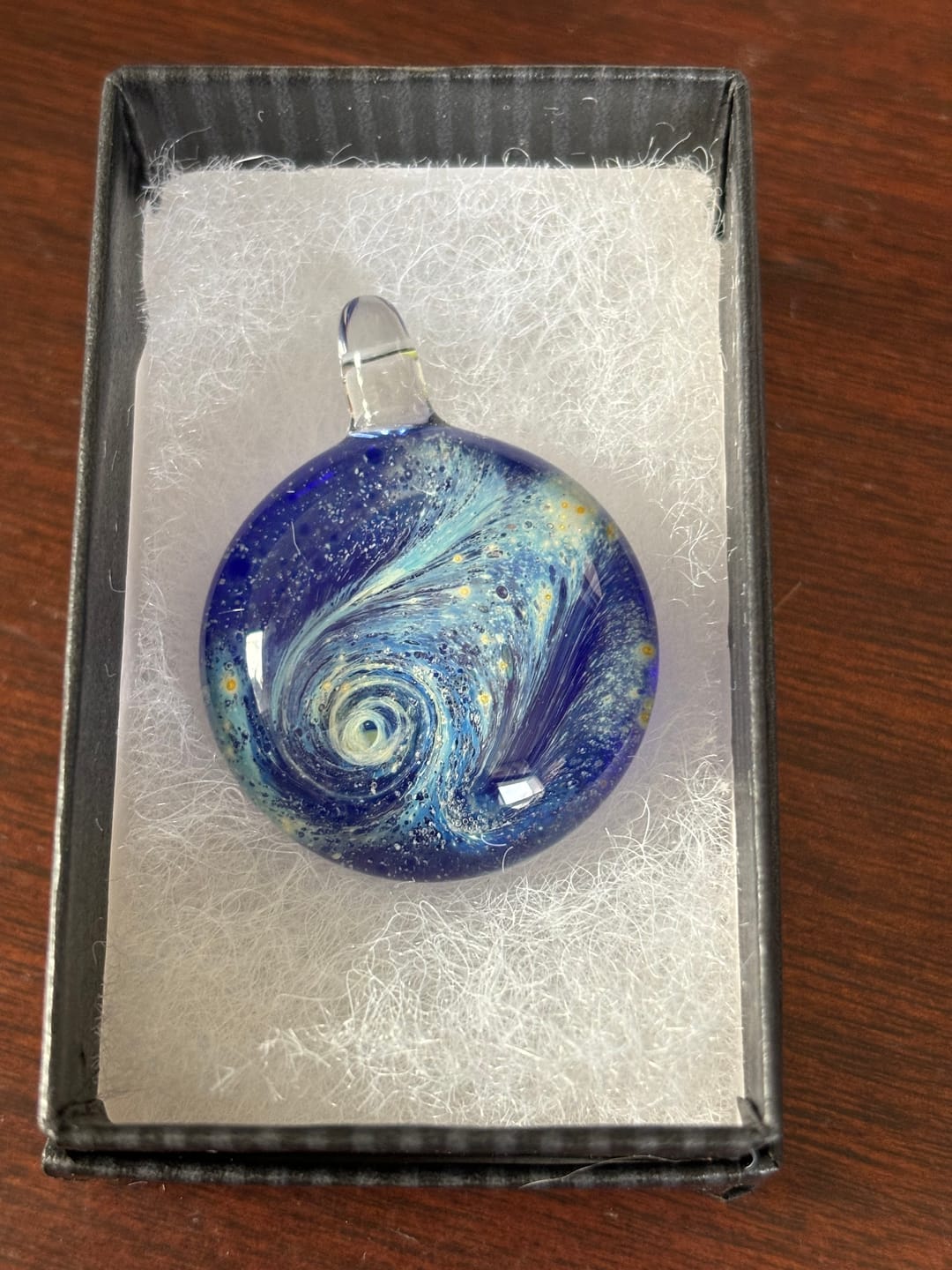 Customer photo review of Nightswirl Cremation Pendant