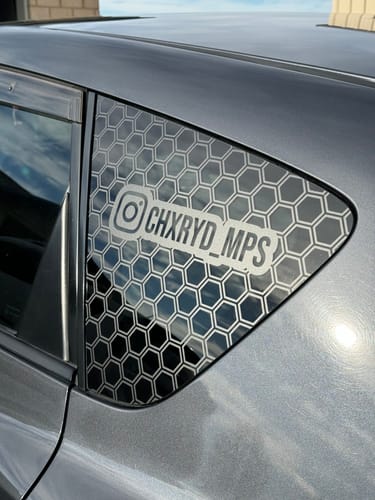 Customer photo review of Custom Quarter Window Sticker Pack (left and right)